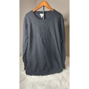 J.Crew Black Merino Wool Blend Crew Neck Pullover Sweater - Women's Medium